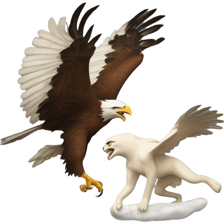 Eagle attacking cat  emoji