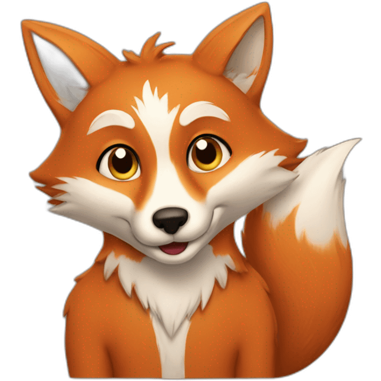 Fox saying goodbye emoji