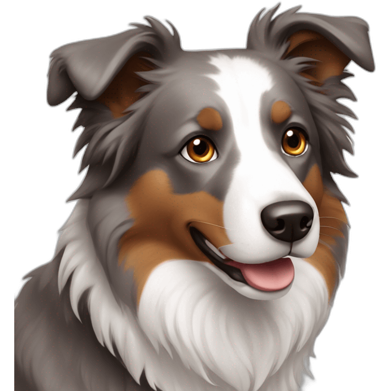 Brown eyes and gray colour Border collie emoji