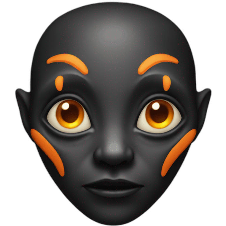 realistic alien black with orange details emoji