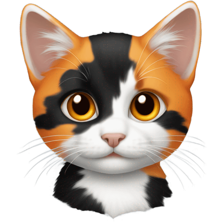 Kitten with orange black and white patches emoji