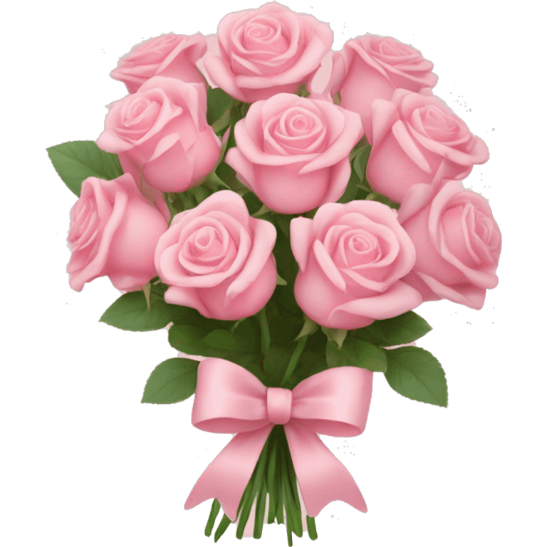 Bouquet of roses in light pink with bow emoji