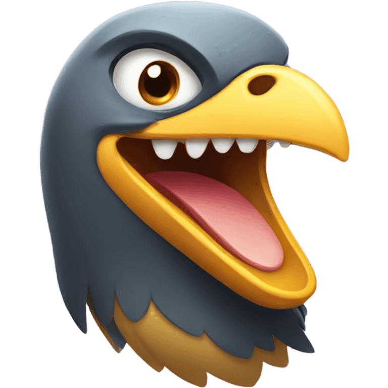 Bird smiling with gold teeth  emoji