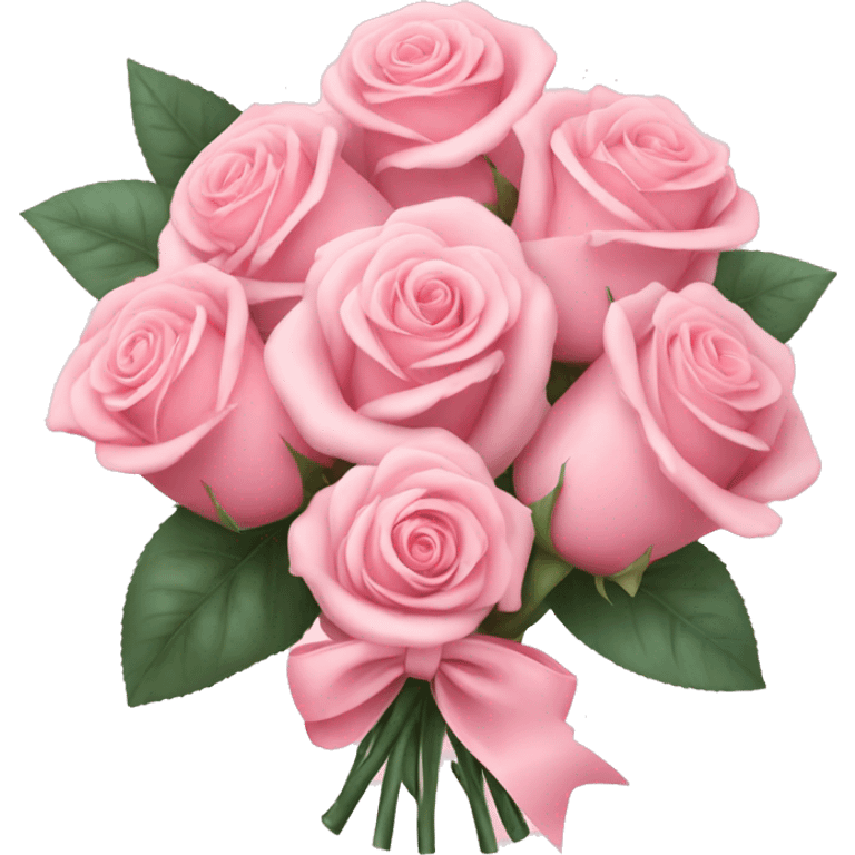 Pastel Pink roses bouquet with bow emoji