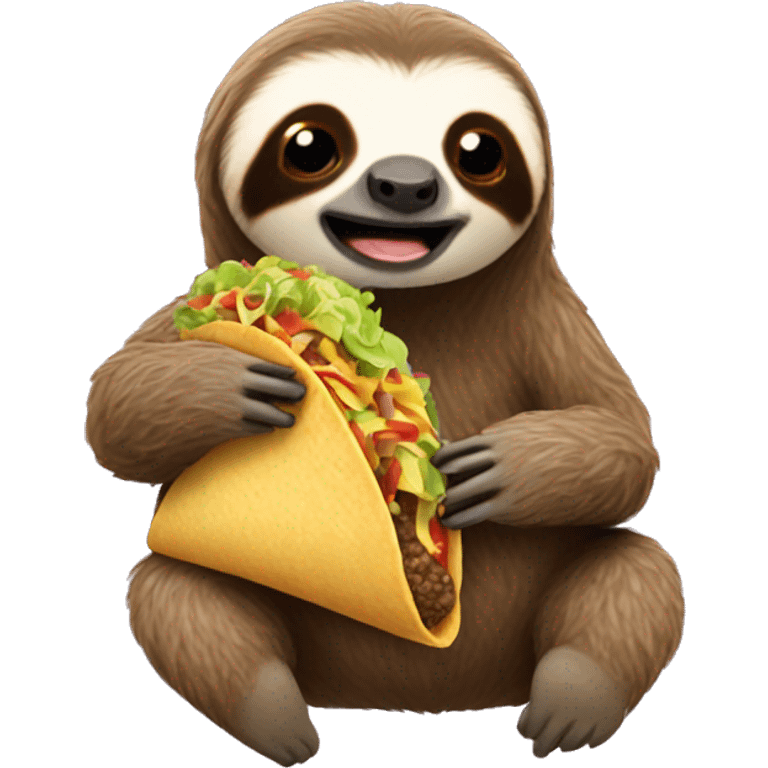 Sloth eating a taco emoji