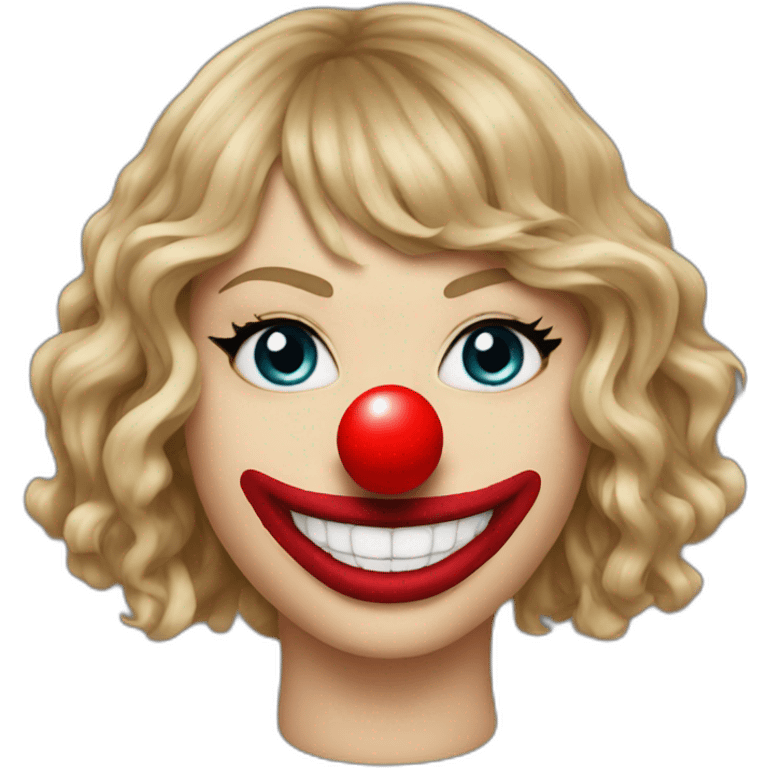 Taylor swift wearing a clown nose emoji