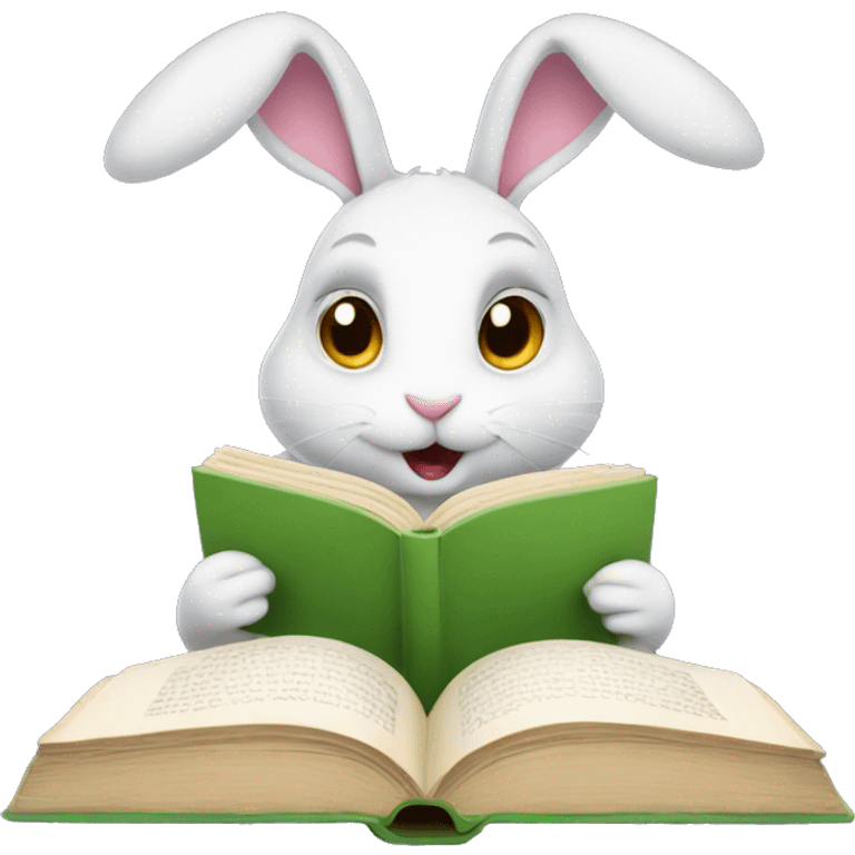 bunny reading book emoji