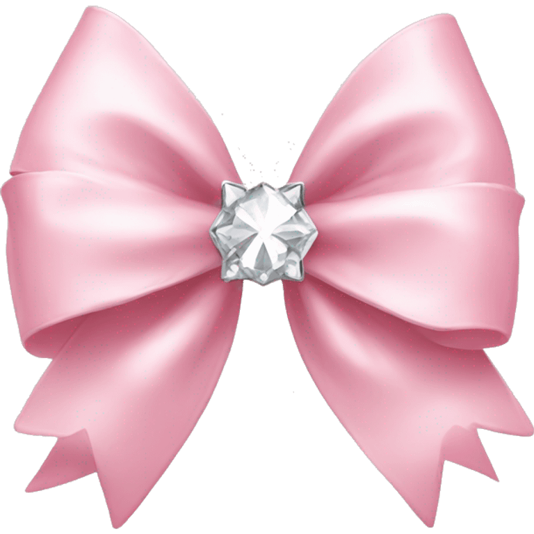 light pink bow with diamonds emoji