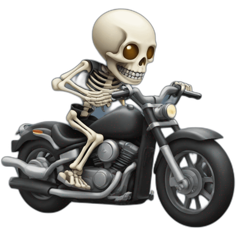 skeleton riding a motorcycle emoji