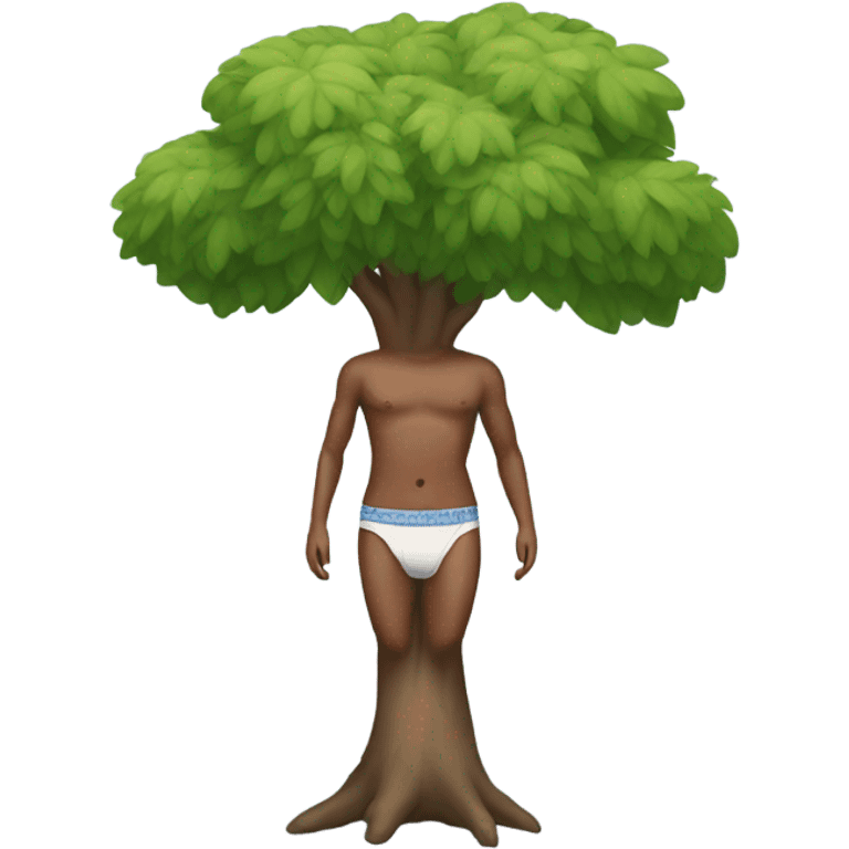 Tree wearing underpants emoji