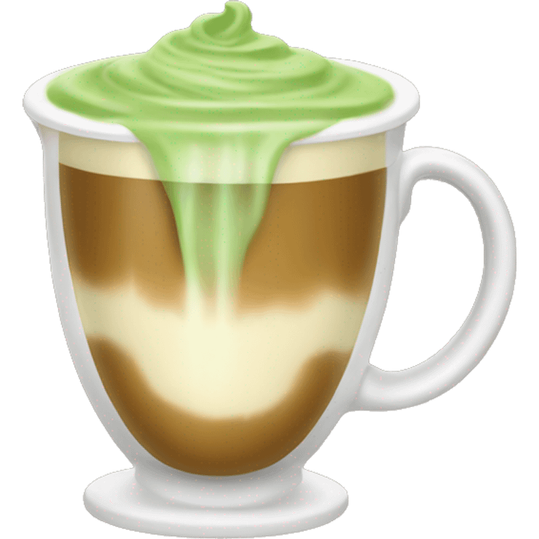 Steaming hot matcha latte  emoji