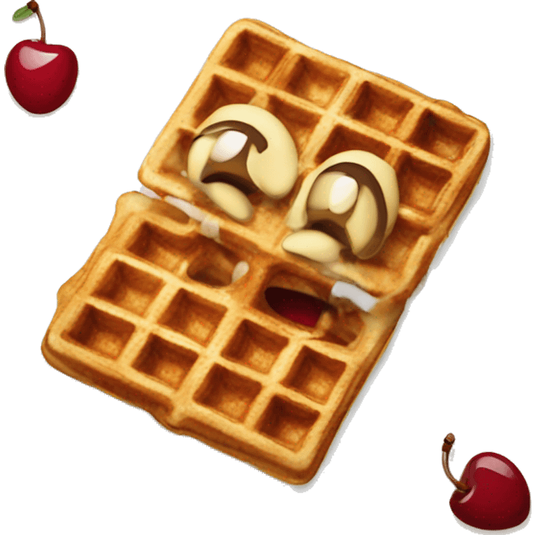 Cherry waffles emoji