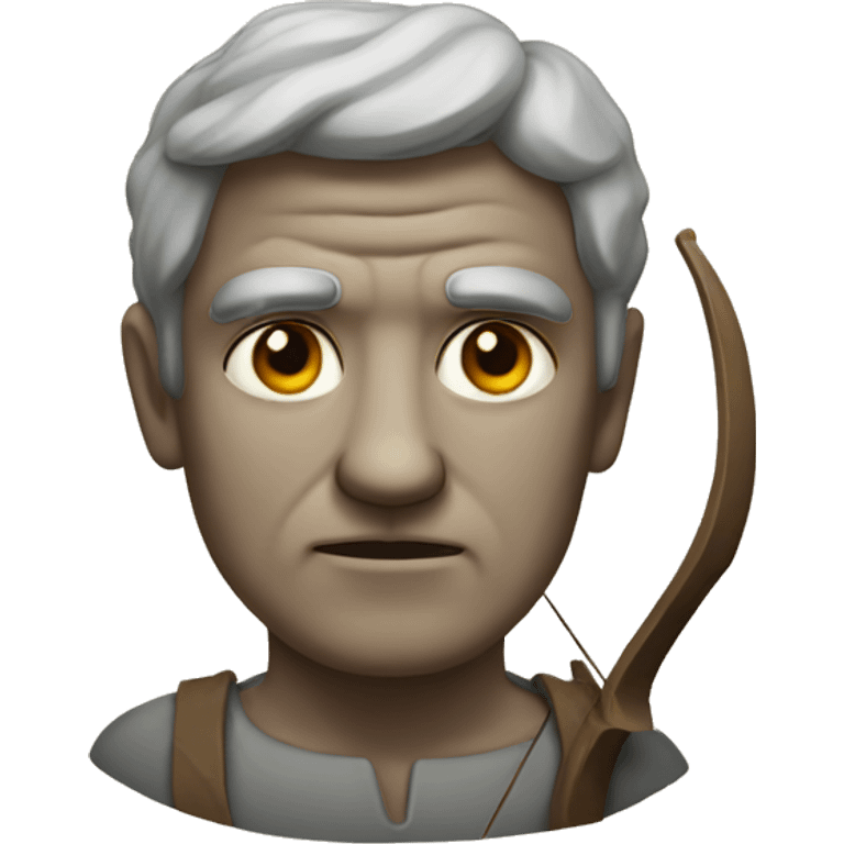 Stone faced man with a bow emoji