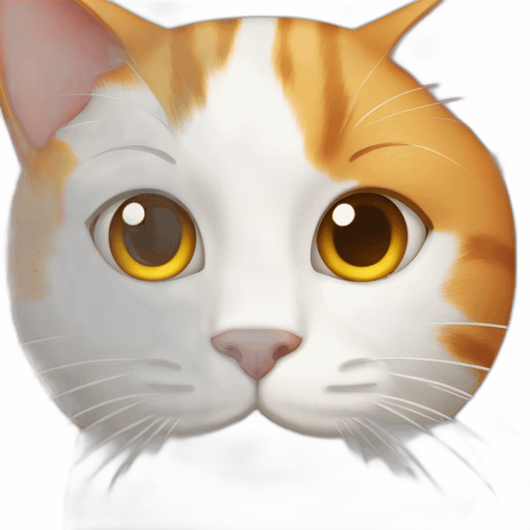 ginger and white cat with scar on left eye emoji