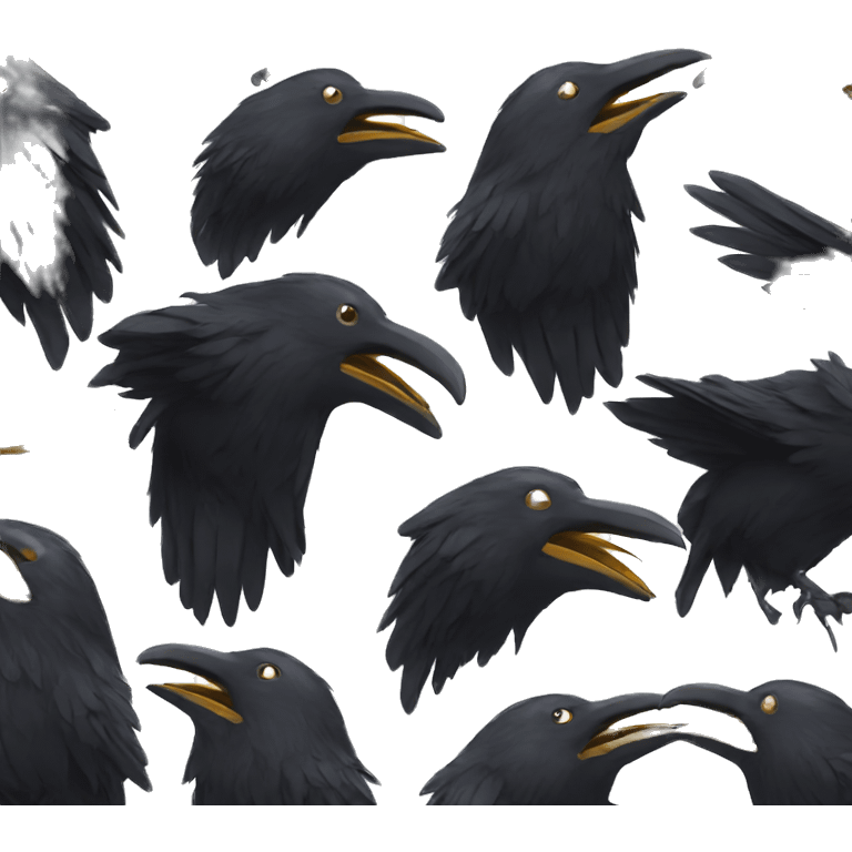 Black raven laughing emoji