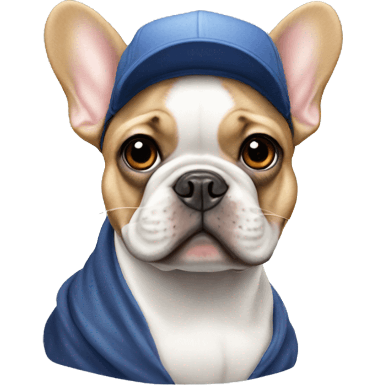 French bulldog with a cap emoji