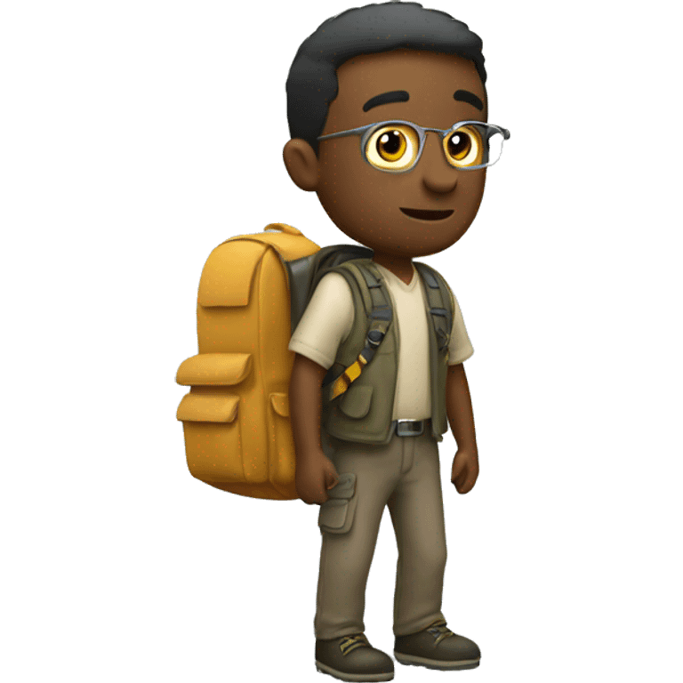 A spotlight with a small backpack emoji