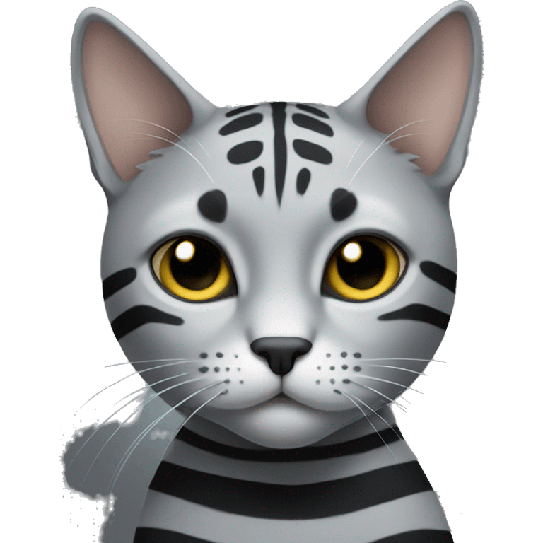 Grey cat with black stripes  emoji