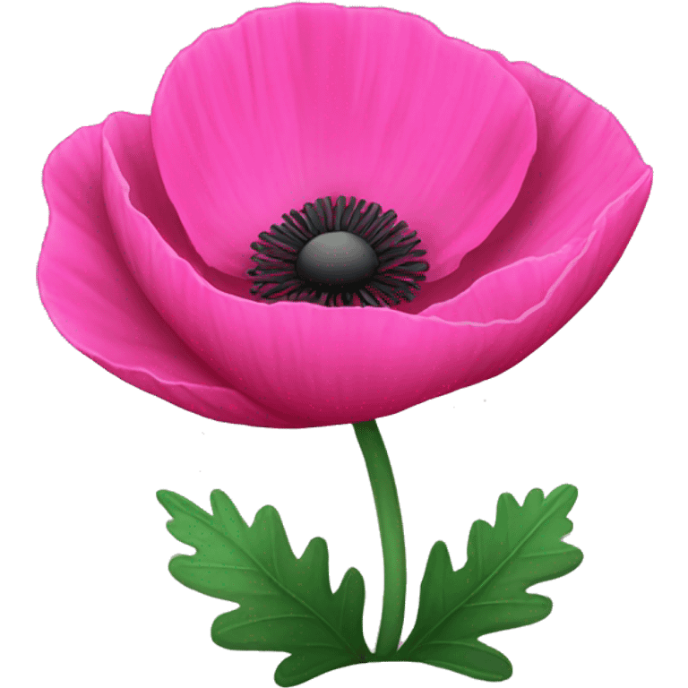 Bright pink poppy emoji