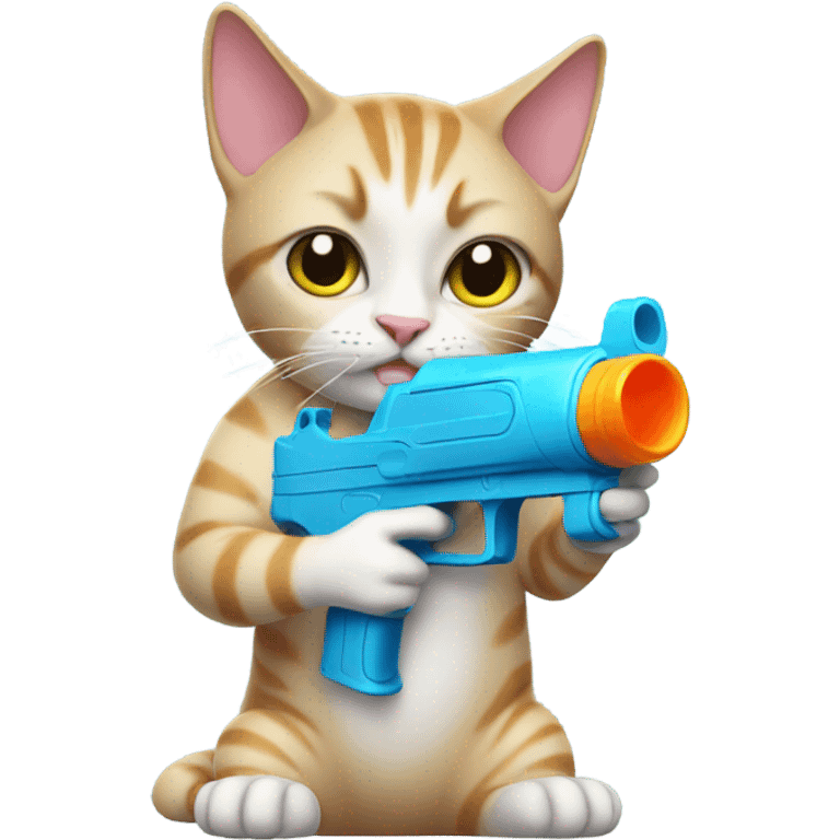 cat with water gun emoji