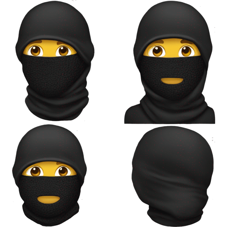 Hombre con un balaclava negro emoji