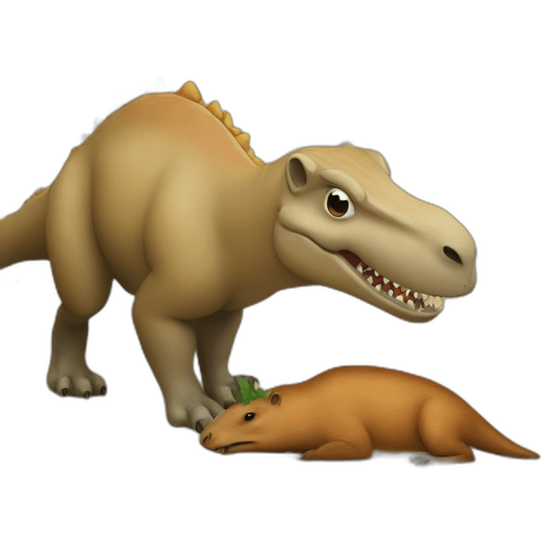 dinosaur eats capybara emoji