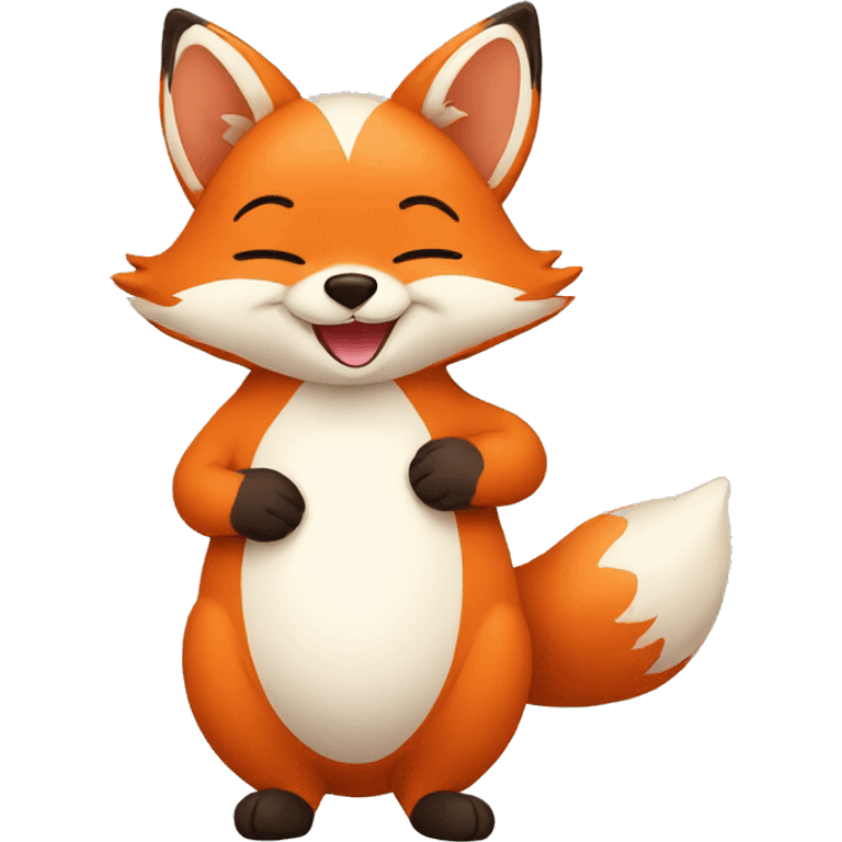 happy pregnant fox spreading joy emoji