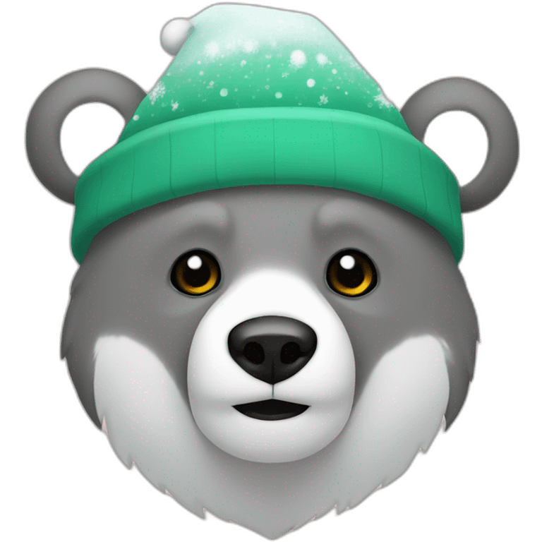 Bear polar Christmas hat emoji