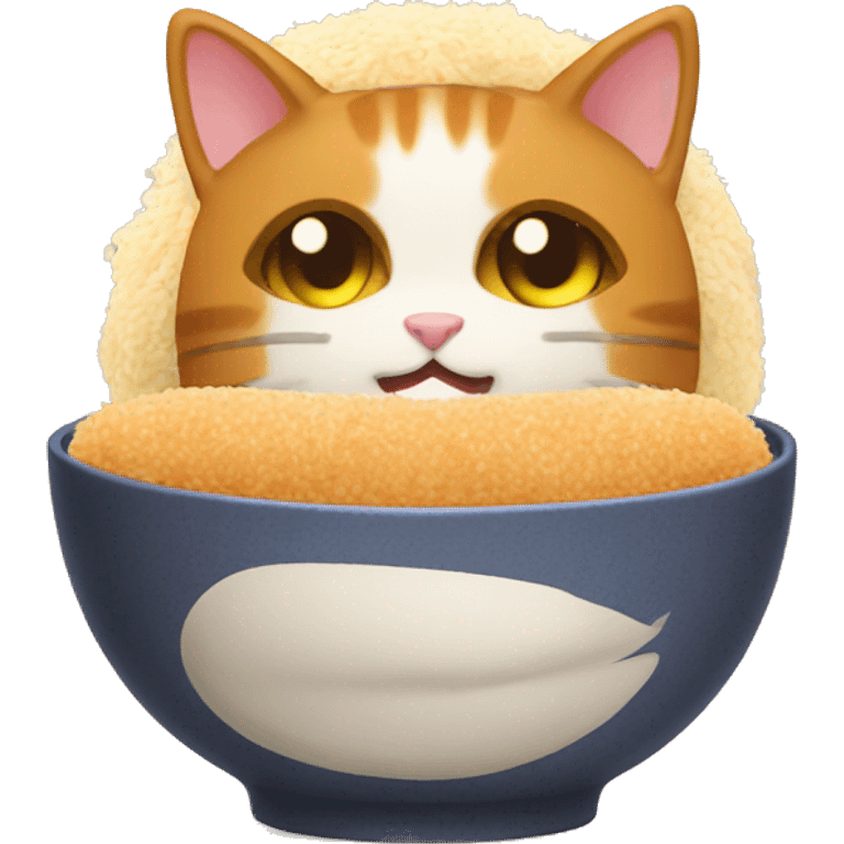 tonkatsu with cat  emoji