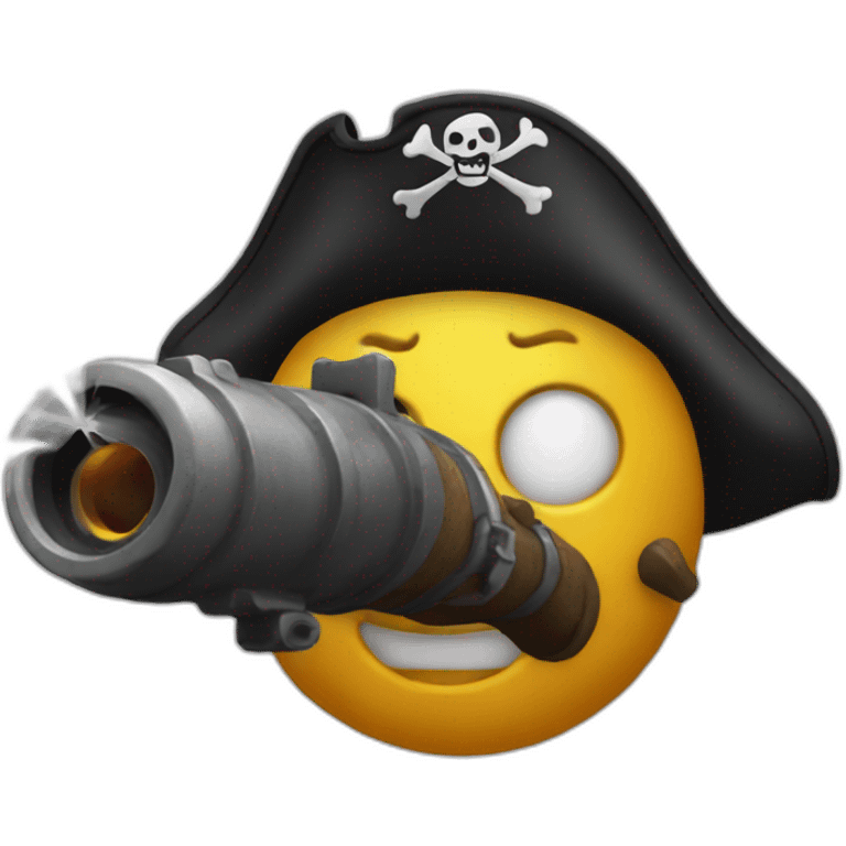 A pirate shooting cannonball emoji