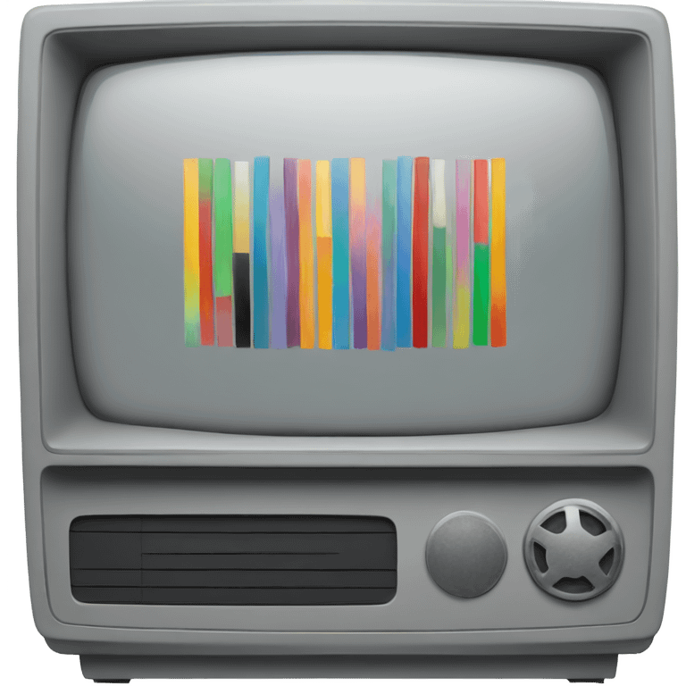 Gray Television with vertical colors bars emoji