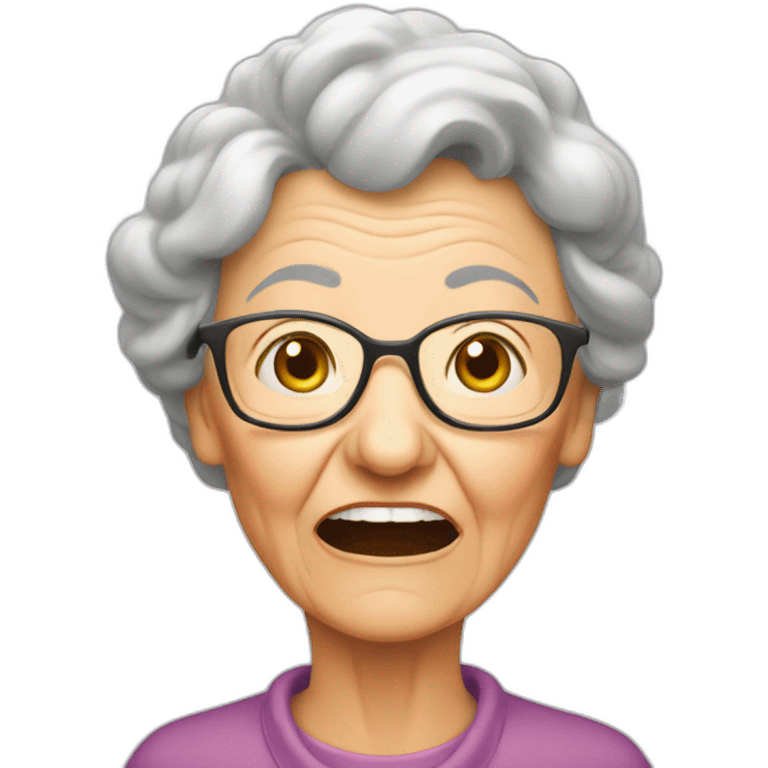 Old lady farting emoji