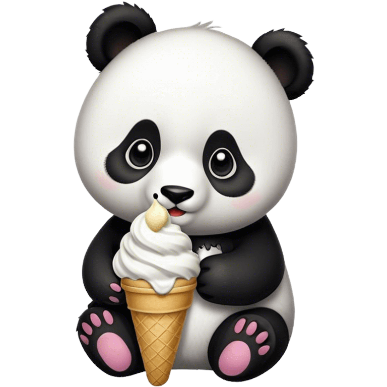 Panda eating ice cream emoji