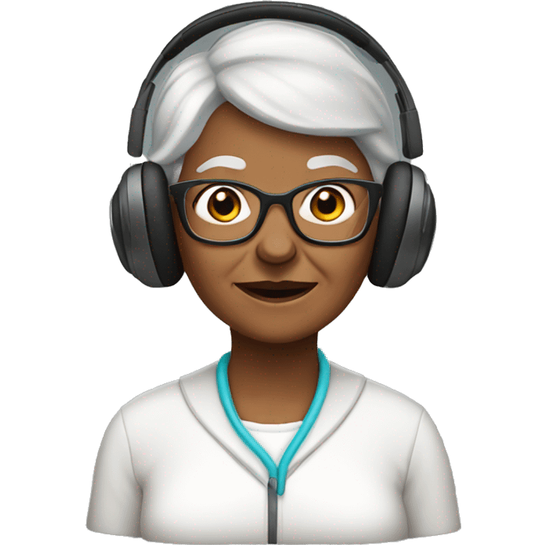 grandma with headphones emoji