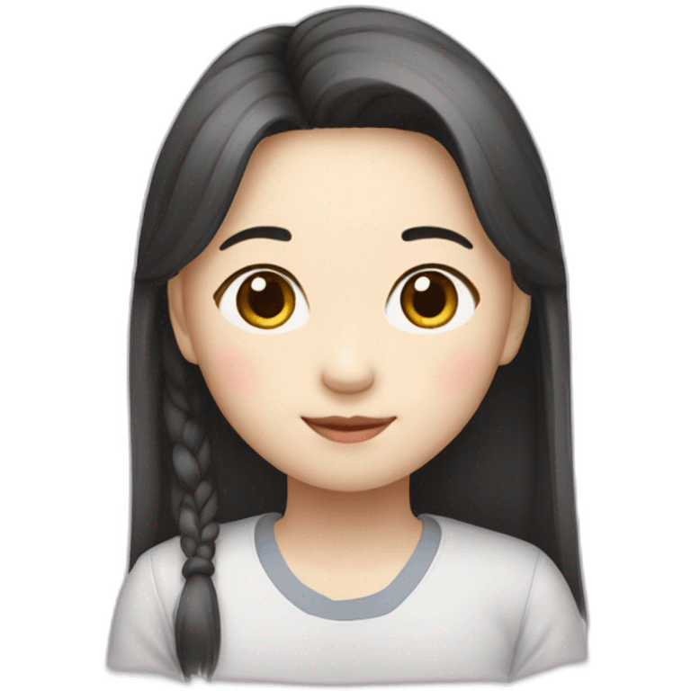 Ponitail korean girl emoji