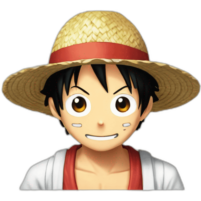 One Piece, Luffy wearing a straw hat in Marineford emoji