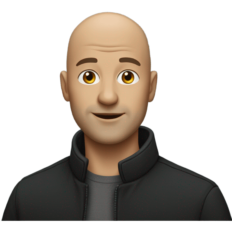 bald man in black jacket emoji