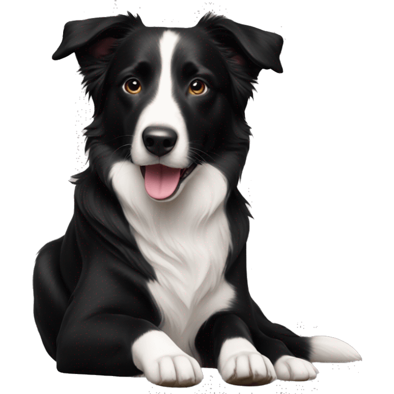 A border collie mixed with black lab black and white emoji