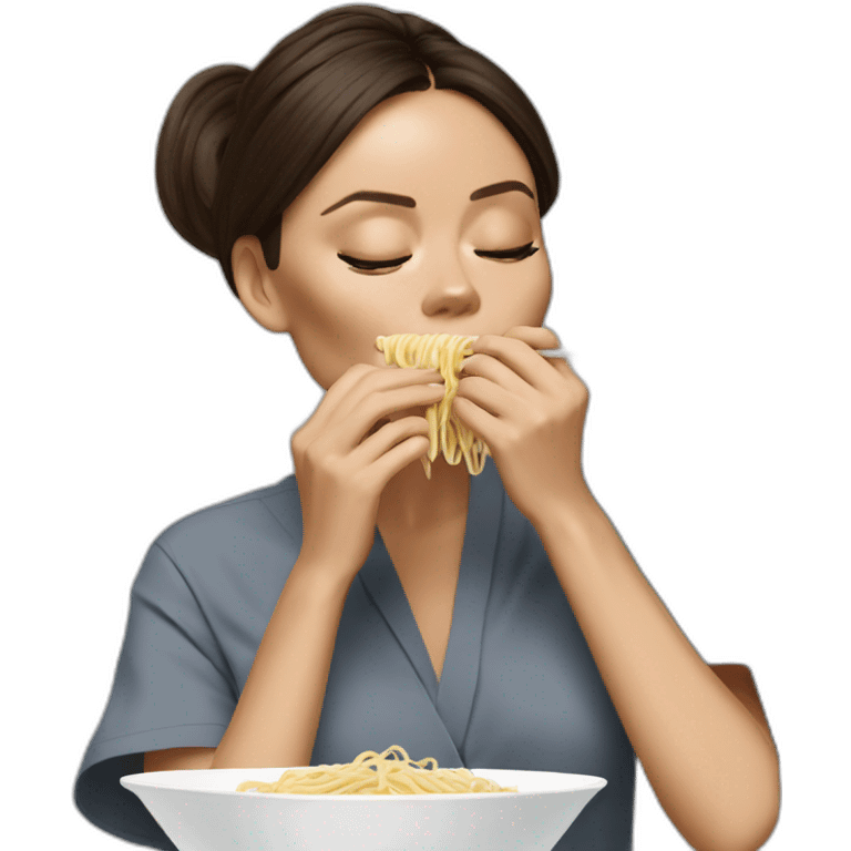 Victoria Beckham eating noodles emoji