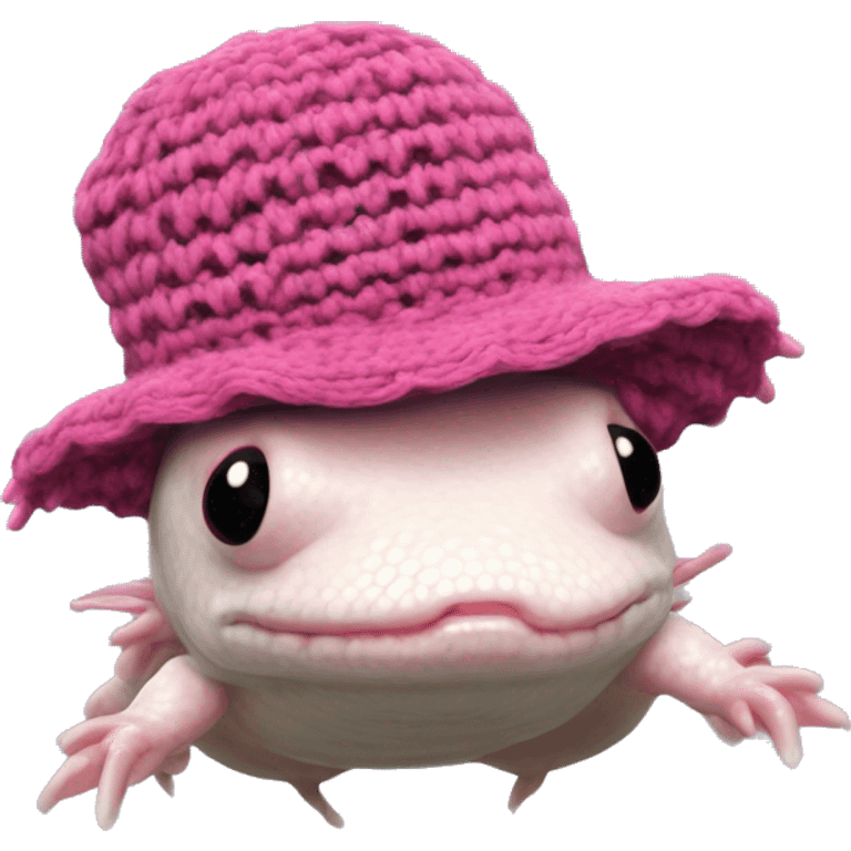 axolotl in crochet hat emoji