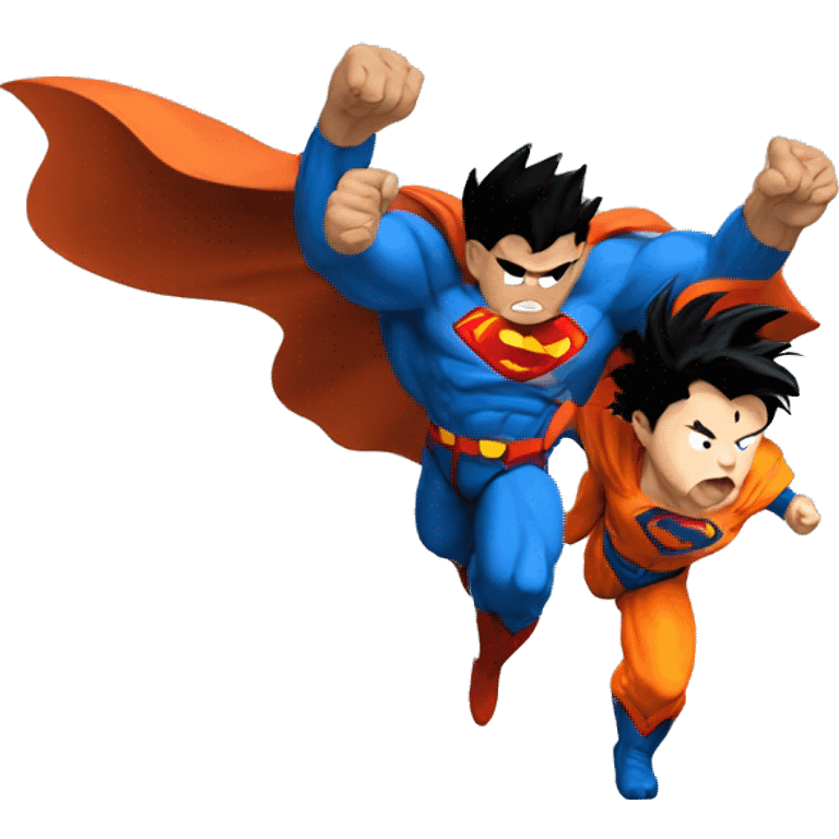 goku and superman fighting emoji