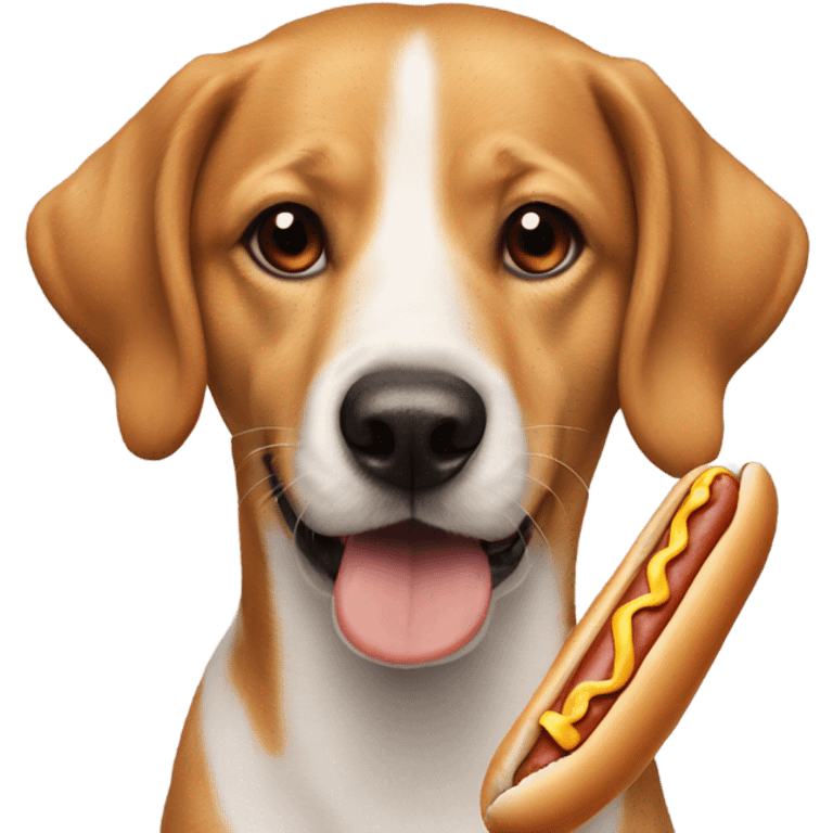 Chien avec un hot dog emoji