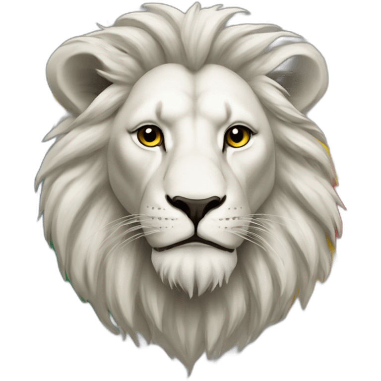 Lion white the flag of thé Senegal emoji