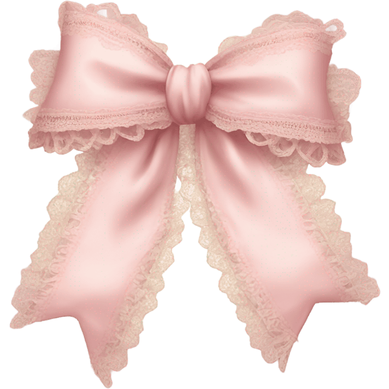 vintage rococo light pink bow with lace and frills emoji