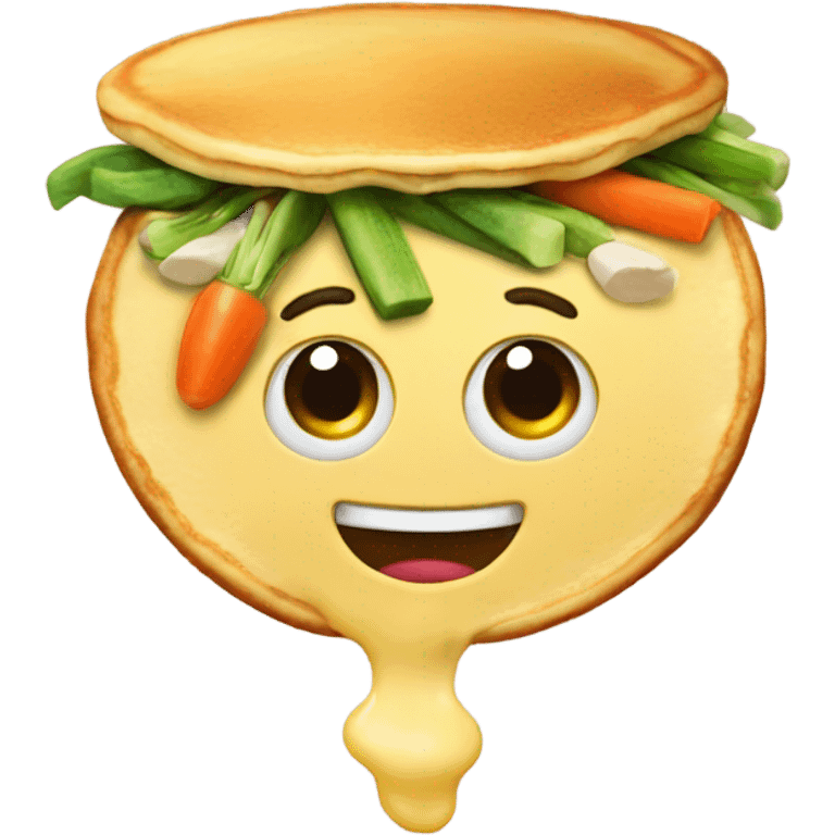 pancake with vegetables emoji