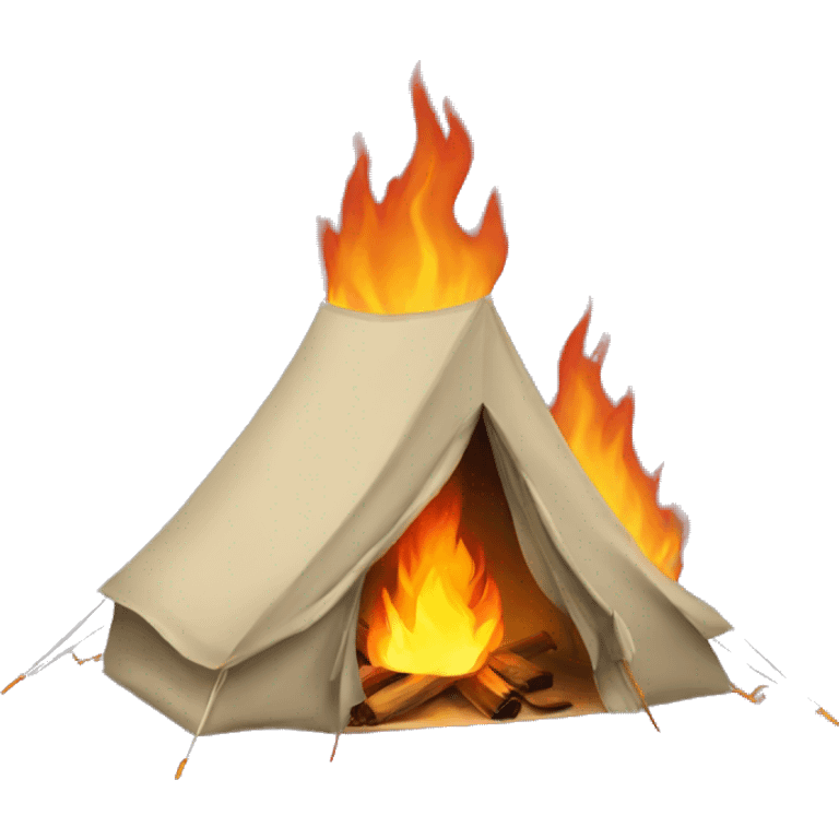 Tent on fire emoji