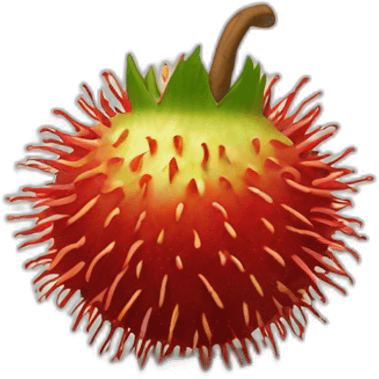 Rambutan fruit emoji