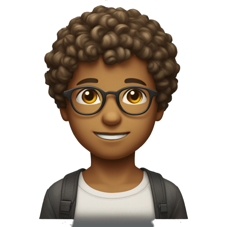 A little boy whit glasses and and short hair just little bit curly whit a ninteno switch
 emoji