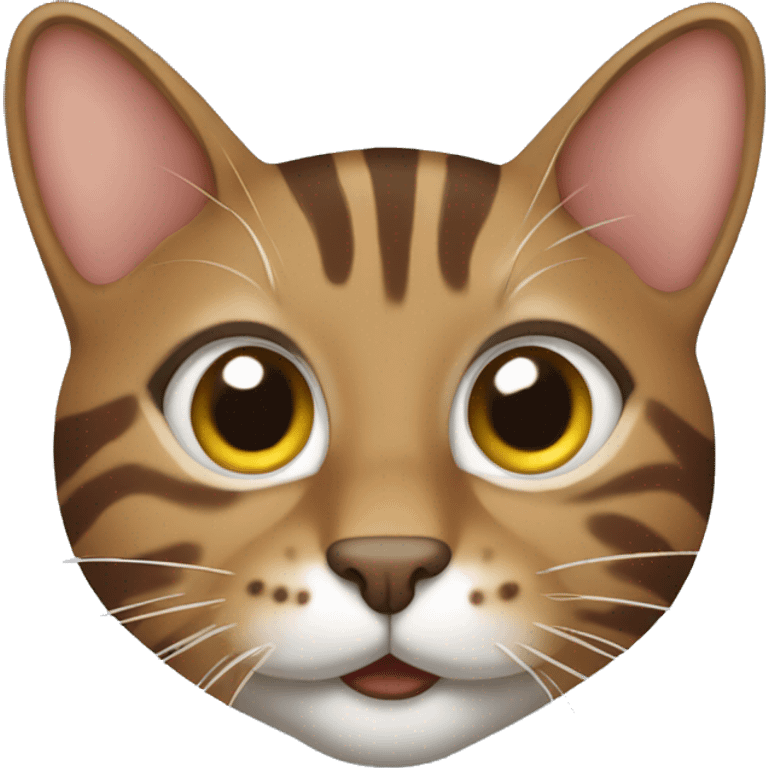 Brown tabby cat being silly emoji