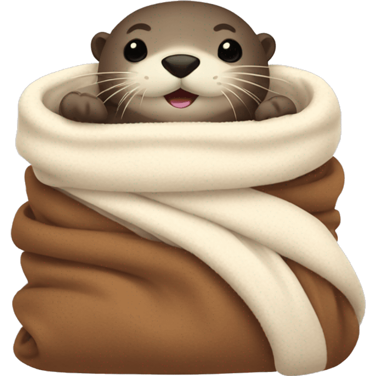 otter cozy in blanket emoji